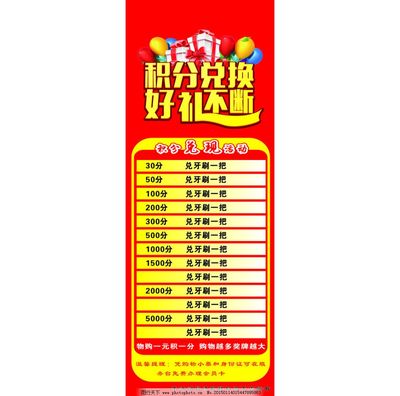 积分兑换好礼不断超市活动X展架
